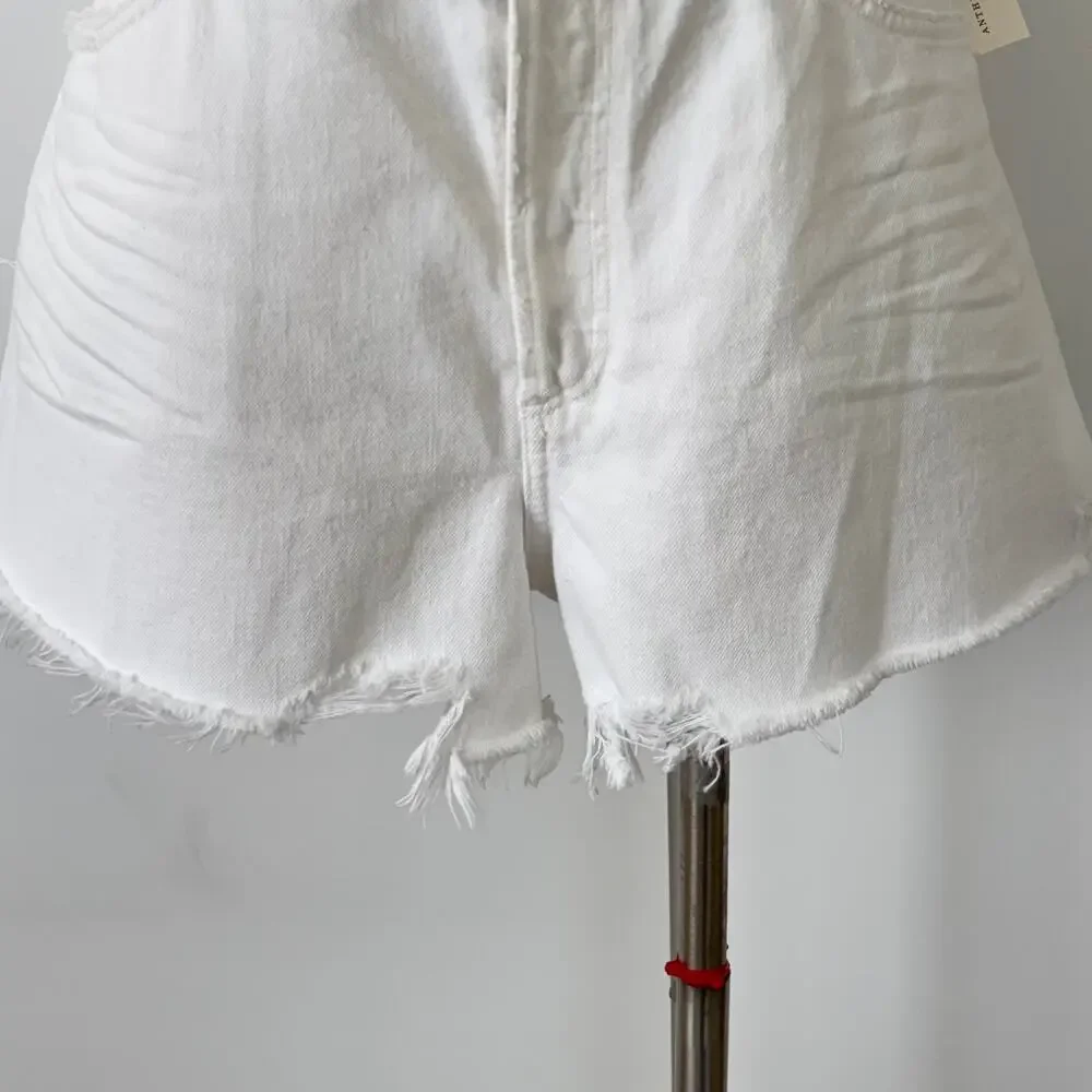 Agolde Anthropologie Parker Vintage Cutt-Off Shorts Denim Jeans in White 33 NWT - Picture 4 of 11